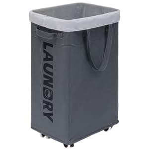 Goodpick 75L Laundry Hamper with Wheels, White — Grey 1-Pack