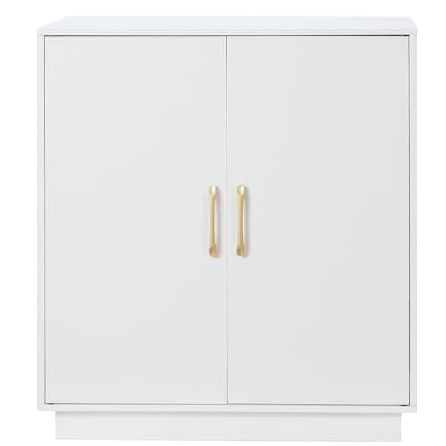 Modern White Cat Litter Box Enclosure with Hidden Storage & Side Table GCLB003WT — White
