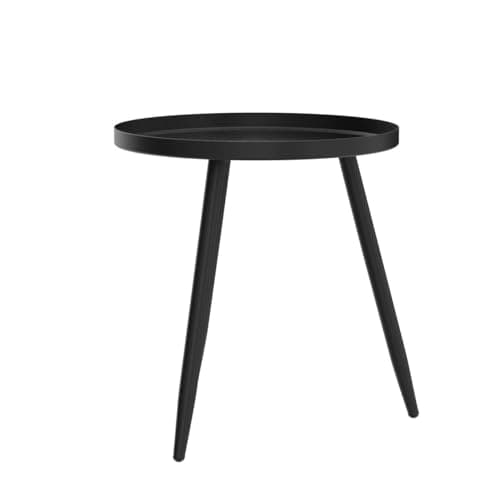 AOJEZOR Matte Black 3-Legged End Table for Small Spaces