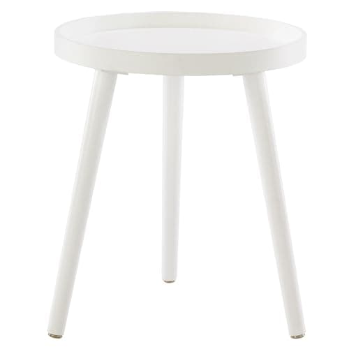 Apicizon White Round Side Table, Living & Bedroom Nightstand, Easy Assembly, 15x18 Inches — White