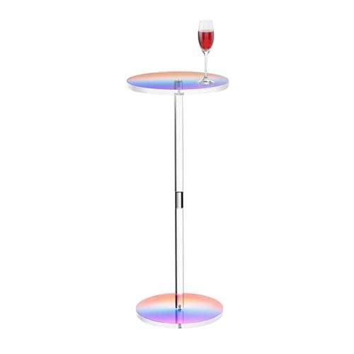 Acrylic Clear Side Table for Small Spaces, Easy Assembly Living Roomecess Office — Iridescent