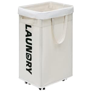 Goodpick 75L Laundry Hamper with Wheels, White — White 1-Pack
