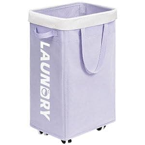 Goodpick 75L Laundry Hamper with Wheels, White — Light Purple 1-Pack