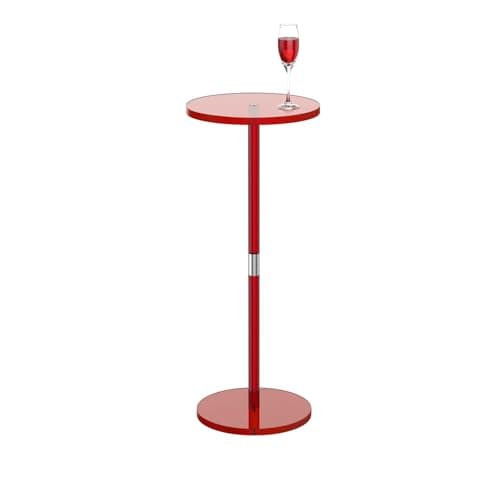 Acrylic Clear Side Table for Small Spaces, Easy Assembly Living Roomecess Office — Red