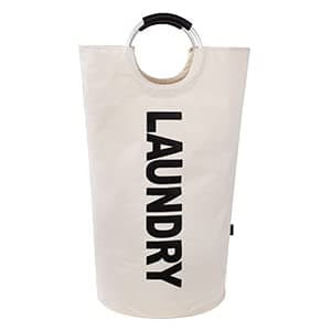 Caroeas 90L Waterproof Laundry Hamper, 13 Colors, Padded Handles, Collapsible Storage — Beige