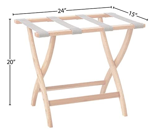 Light Oak Wooden Mallet Designer Curve Luggage Rack