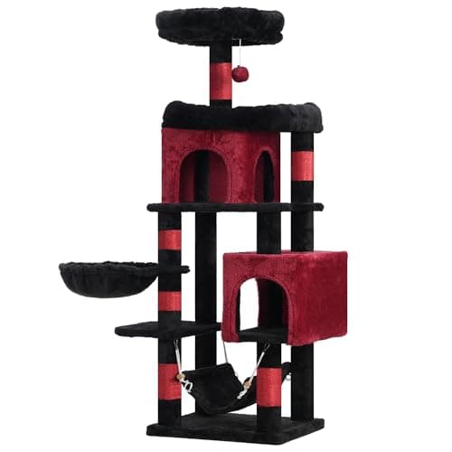 Heybly Multi-Level Cat Tower for Indoor Cats HCT016BR
Heybly Large Platform Cat Tree with Caves HCT016BR
Heybly Cat Condo with Sisal Scratching Posts HCT016BR — Black and Red