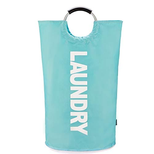 Caroeas 90L Waterproof Laundry Hamper, 13 Colors, Padded Handles, Collapsible Storage — Light Blue