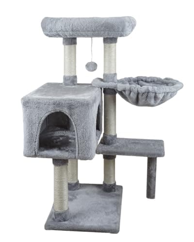 Kiyumi Multi-Level Cat Tree with Scratching Post & Hammock for Indoor Cats