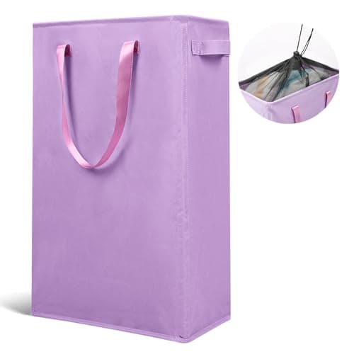 Odonata Slim Collapsible Laundry Hamper Beige 45L — Light Purple