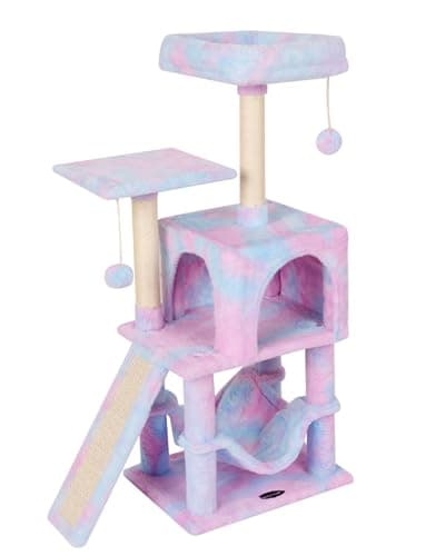 MIAO PAW Rainbow Cute Indoor Cat Tree with Scratching Post & Hammock