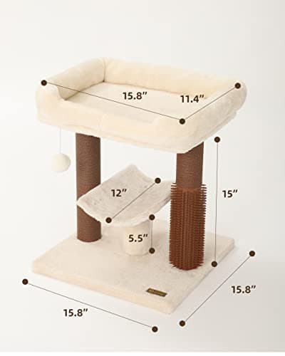 HOOPET Cat Tree Tower with Cozy Perch, Scratching Post, and Interactive Ball