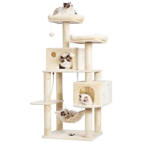 Hey-Brother Light Gray Multi-Level Cat Tree with Scratching Posts & Plush Condos MPJ020-SW — Beige