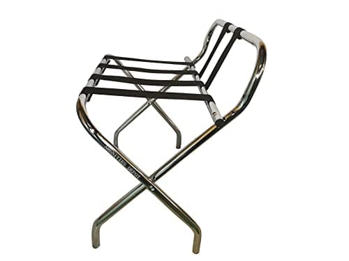 2 Pack Folding Chrome Stainless Steel Luggage Rack with Back Support