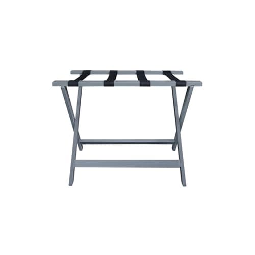 Solid Wood Heavy Duty 30" Extra-Wide Casual Home Luggage Rack — Slate Gray