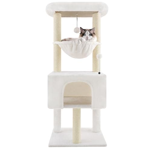 -grey multi-level cat tree tower for indoor cats — Beige 1