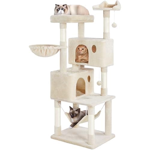 Yaheetech Large Cat Tower with Condos for Medium Cats Pink — Beige