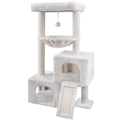 37.4" Cactus Cat Tree for Indoor Cats with Twin Condos and Scratching Post … Green — Beige2