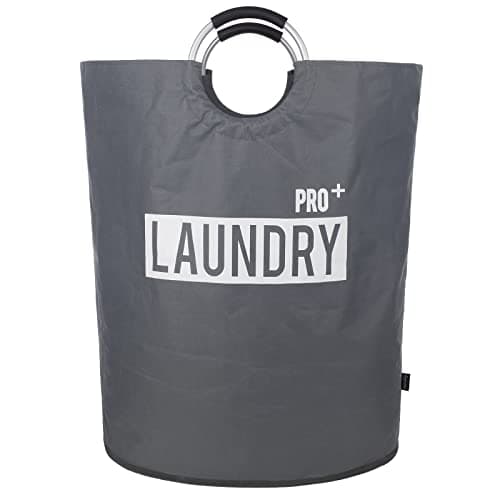 Caroeas 90L Waterproof Laundry Hamper, 13 Colors, Padded Handles, Collapsible Storage — Dark Grey1