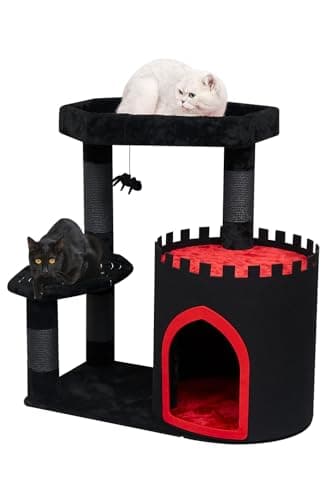 Gothic Cat Castle with Coffin Bed & Scratching Posts
