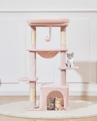 Taoqimiao MS027P Jelly Pink 39.4-Inch Kat Tree for Kittens
