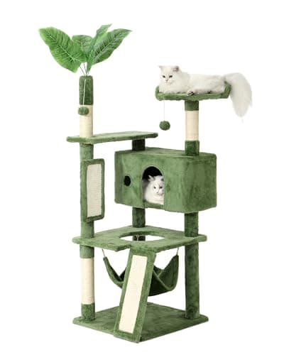 HOOPET 63IN Cat Tree Tower for Large Cats with Scratching Boards and Dangling Balls
