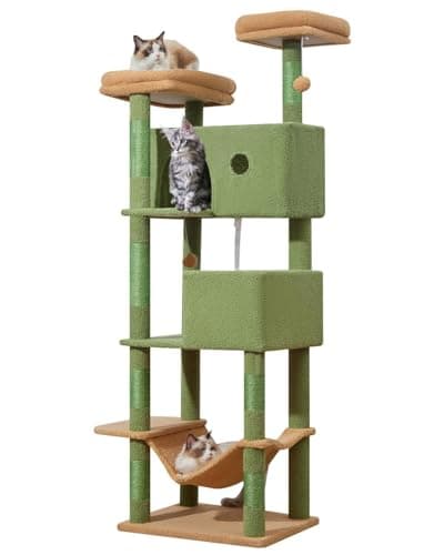 Taoqimiao Large Cat Tree with 7 Scratching Posts & 2 Perches MS030LT Cactus