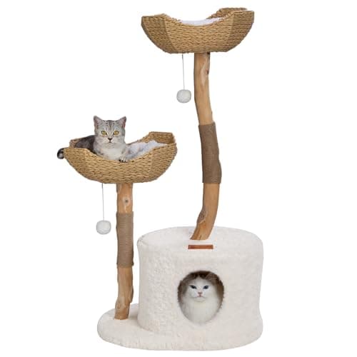 U-Moving 46" Natural Wood Scratching Tree for Large Cats