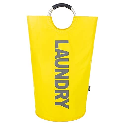 Caroeas 90L Waterproof Laundry Hamper, 13 Colors, Padded Handles, Collapsible Storage — Cyber Yellow