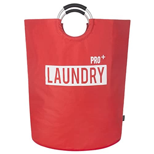 Caroeas 90L Waterproof Laundry Hamper, 13 Colors, Padded Handles, Collapsible Storage — Red1