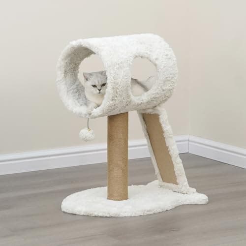 Catry Scratching Pad & Playhouse - Sturdy Cat Tree with Tunnel Toys (24.02”)