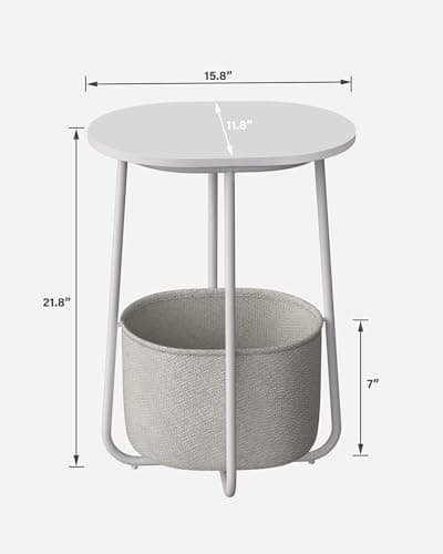 TUTOTAK White TB01BW063 Cloth Storage End Table - Living & Bed Room