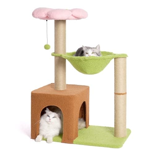PINK 36" Cat Tree with Hammock & Scratching Post