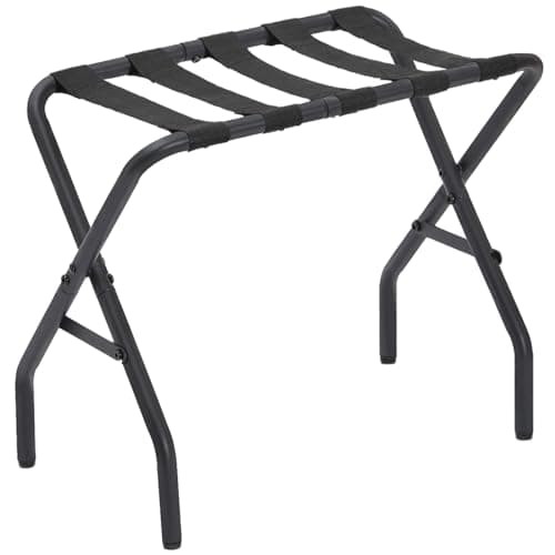 Foldable Metal Luggage Rack for Guest Room, Bedroom, Hotel - Holds up to 110 lb, Easy Assembly