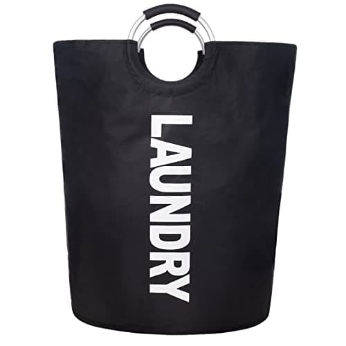 Twira 90L Large Laundry Basket, Collapsible & Waterproof, Padded Handles, Black — Black/160L