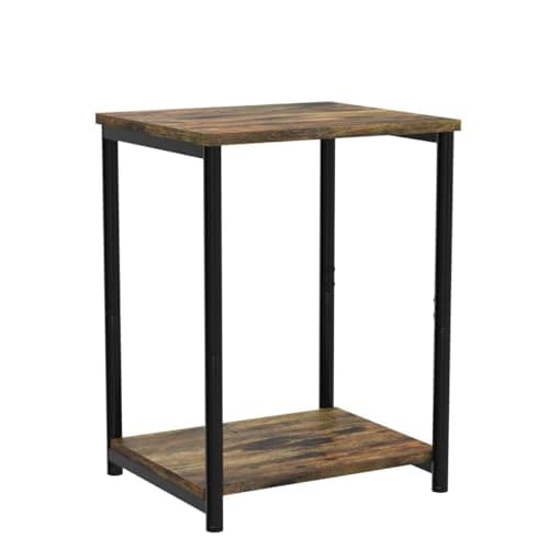 VASAGLE Rustic Brown & Black Side Table Set, Living Room, Bedroom, Office, Bathroom