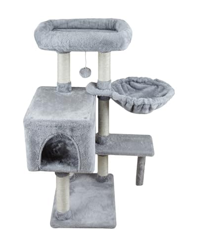 Kiyumi Multi-Level Cat Tree with Scratching Post & Hammock for Indoor Cats
