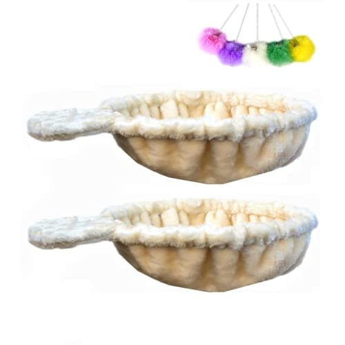 SHENGOCASE 5-Pack Cat Tree Hammock & Toys, Light Grey Nest Lounger Bed Replacement — Beige