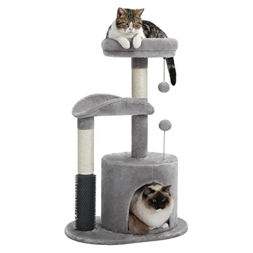 Cat Tree Tower for Small and Medium Cats — 32.7"H Grey ( Round)