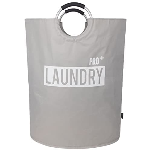Caroeas 90L Waterproof Laundry Hamper, 13 Colors, Padded Handles, Collapsible Storage — Light Grey1