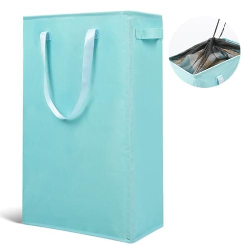 Odonata Slim Collapsible Laundry Hamper Beige 45L — Baby Blue