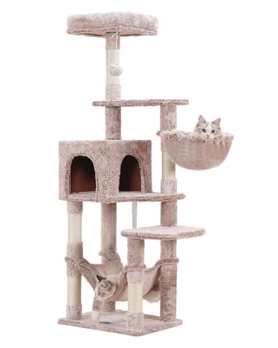MPJ050W Large Hammock Cat Tree with Sisal Scratching Posts Light Gray — Muchroom
