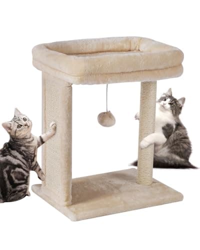 Small Pink Cat Tree for Indoor Kittens — Beige