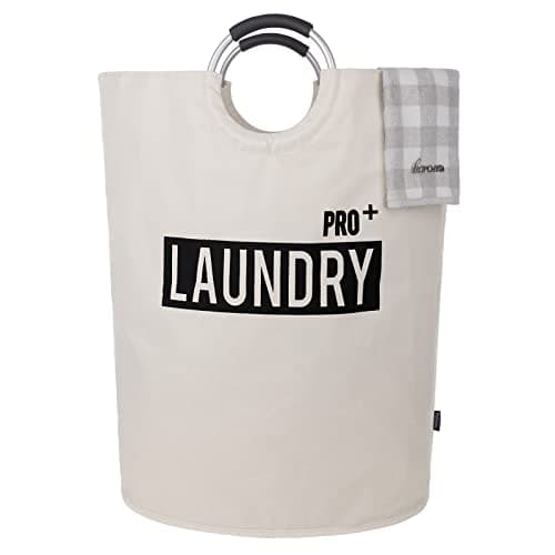 Caroeas 90L Waterproof Laundry Hamper, 13 Colors, Padded Handles, Collapsible Storage — Beige/150L