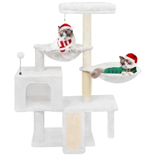 -grey multi-level cat tree tower for indoor cats — Beige 2