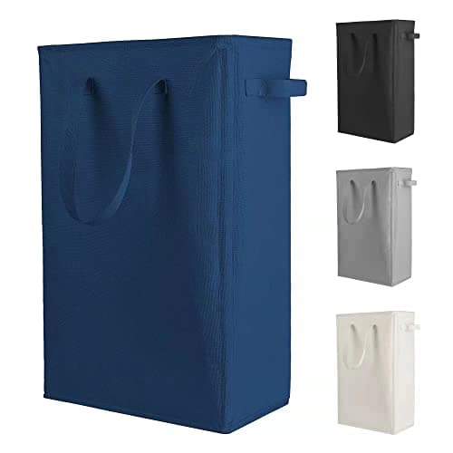 Odonata Slim Collapsible Laundry Hamper Beige 45L — Navy blue
