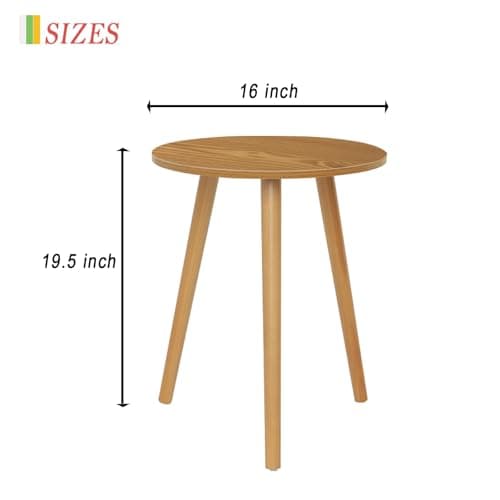 Awaseen Solid Wood Brown Living Room Side Table