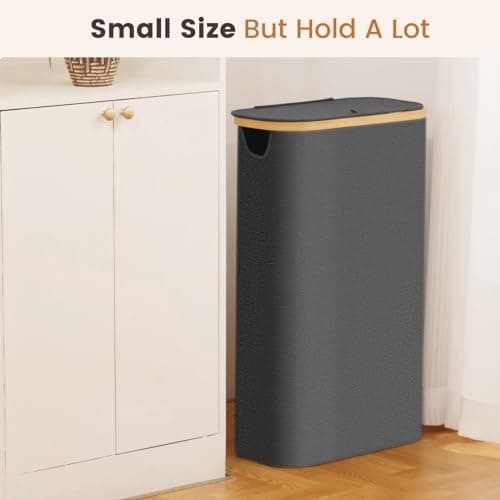Slim Laundry Hamper with Lid for Small Spaces