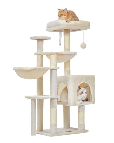 Taoqimiao Beige Gothic Cat Tree, 39.4-Inch Tower for Kittens
