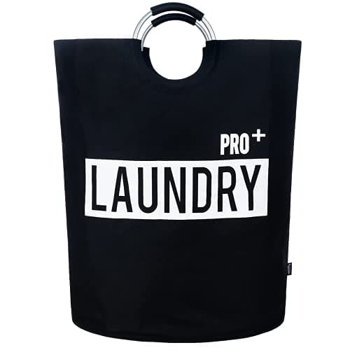 Caroeas 90L Waterproof Laundry Hamper, 13 Colors, Padded Handles, Collapsible Storage — Black1
